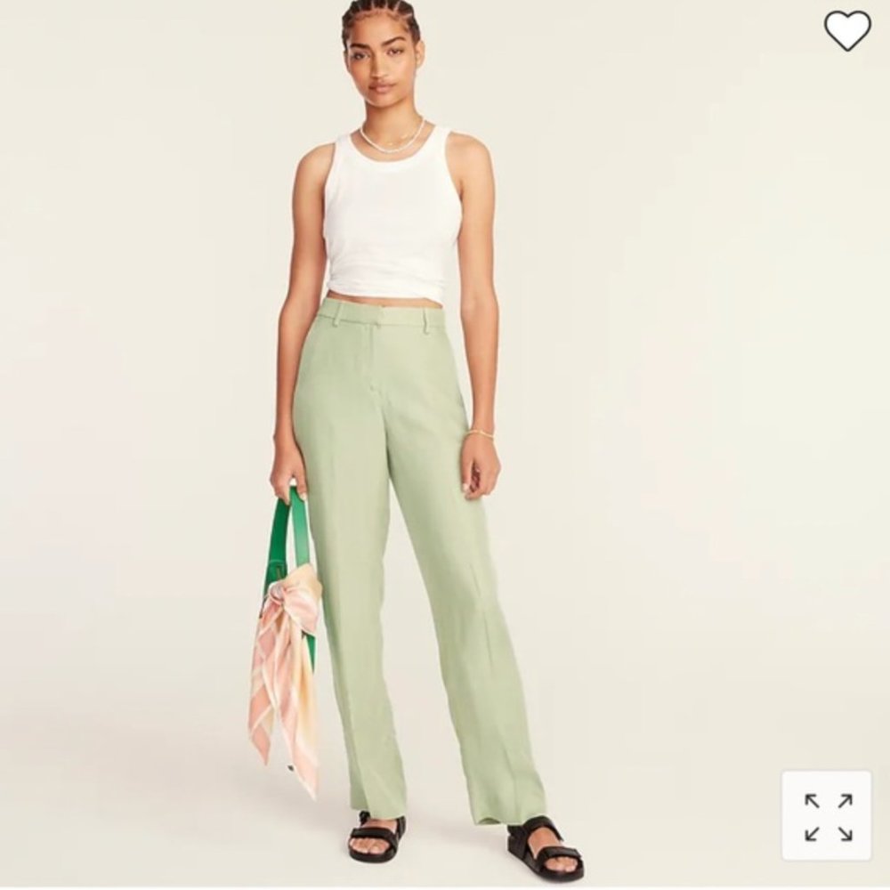 JCrew Drapey Cupro Trouser | NWT | Size 4 | FADED PISTACHIO
